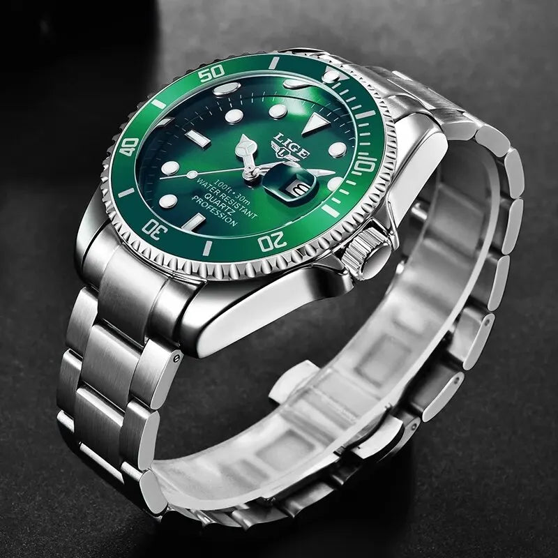 LIGE Luxury Watch Fashion Diver Men Watch 30ATM LIGE 10045